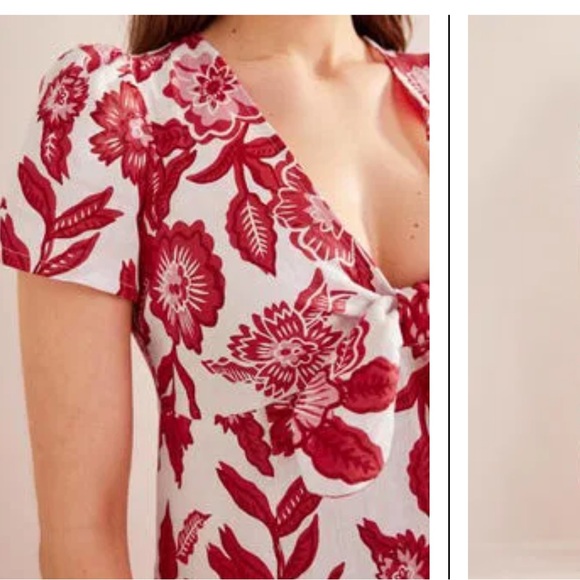 Boden Tie front linen midi dress - Picture 5 of 12